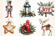 Watercolor Christmas Decor Clipart, an Illustration by DreamCafeArt (Thumbnail 4 of 7)