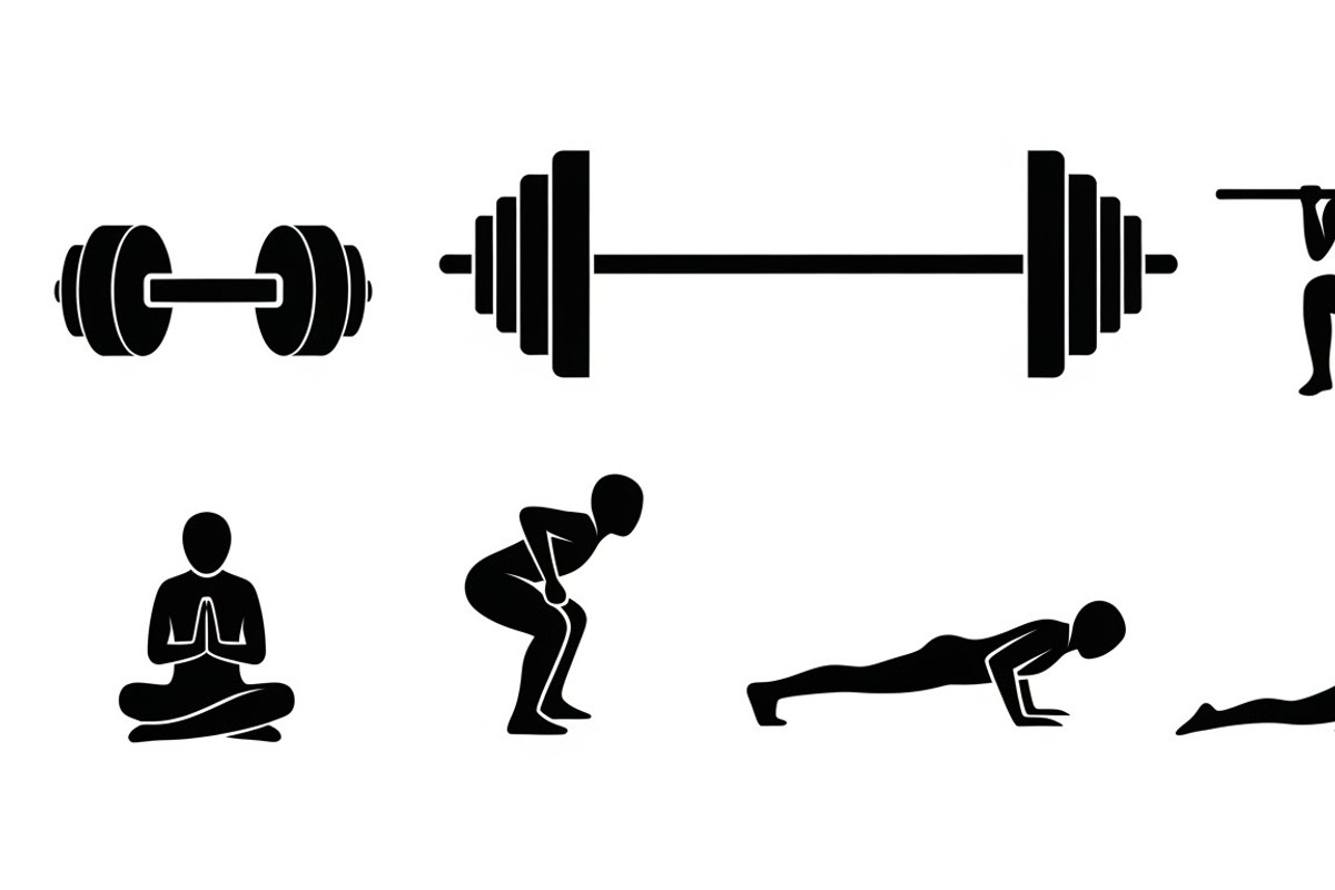 Fitness Workout Silhouette Icon Set, an Illustration by musafir_fashion (Photo 33 of 51)