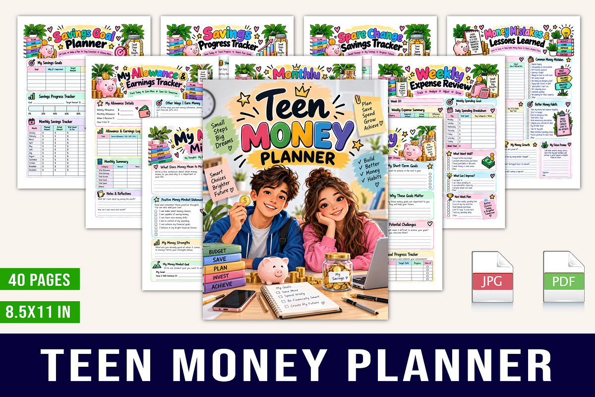 Teen Money Planner, a Stationery Template by Designmela01 (Photo 1 of 5)