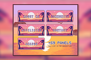 74x Sunrise Pixel Panels for Twitch, an Illustration by Custom Fonts & Patterns (Thumbnail 3 of 7)