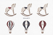 VINTAGE TOYS hand drawn clipart set, an Animal Illustration by Alina Mubarak (Thumbnail 7 of 9)