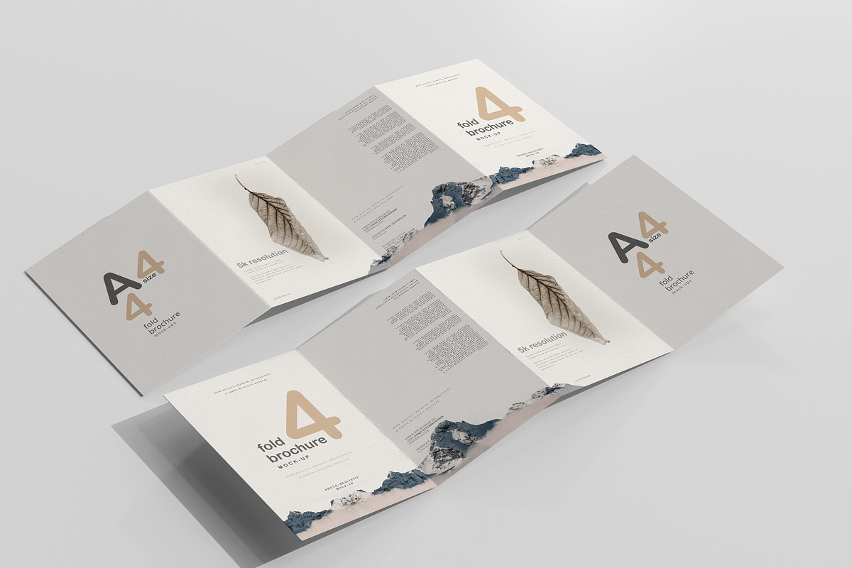 A4 Size Four Fold Brochure Mockup, a Print Template by pmvch (Photo 7 of 20)