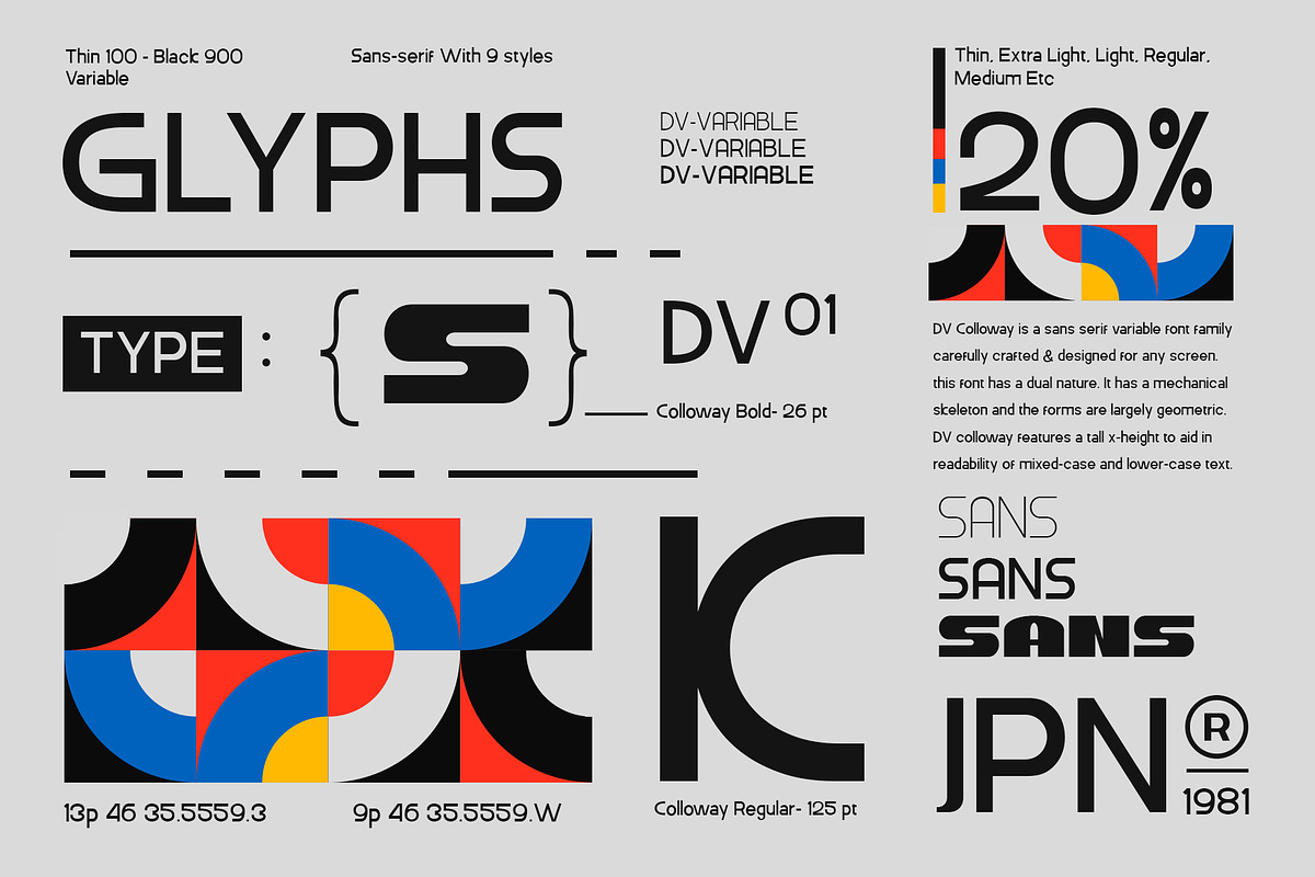 DV Colloway, a Sans Serif Font by Damelev (Photo 5 of 14)