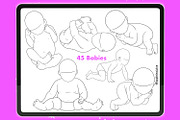 Procreate Pregnant family baby brush, a Brush Add-On by AppleinaJuice (Thumbnail 4 of 11)
