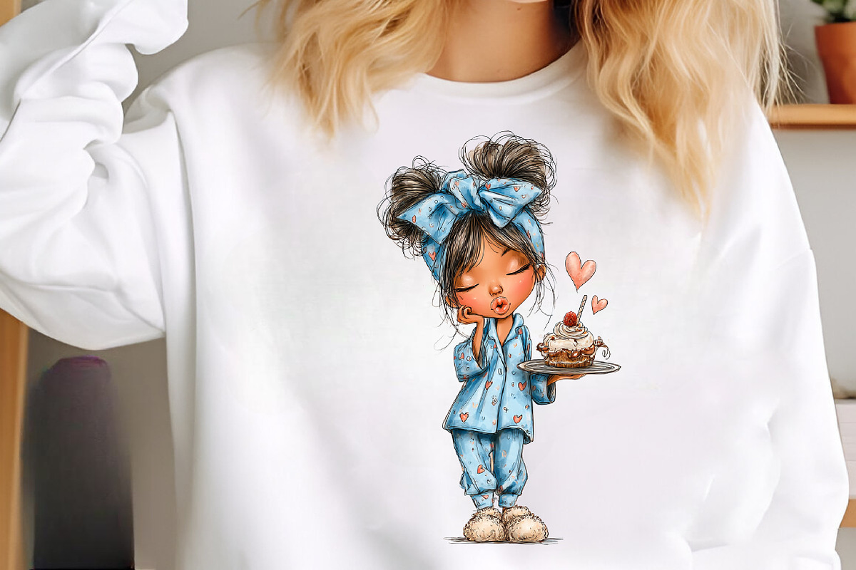 Whimsical valentine coffee girl clip, an Illustration by SinaCreation (Photo 7 of 11)
