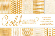 Gold Chevron Pattern Paper, a Pattern Graphic by Dream in Color Studio (Thumbnail 1 of 2)