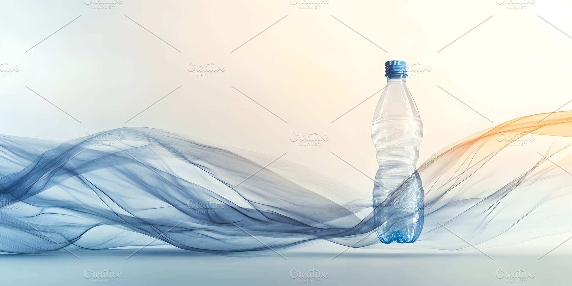 Plastic bottle with abstract flowing, an Industrial Photo by Photostock