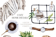 Watercolor Work Home Office Clipart, a Decorative Illustration by S_ARTLOVE (Thumbnail 4 of 8)