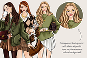 Autumn coffee girls clipart png, an Illustration by Parinaz Wadia Design (Thumbnail 6 of 9)