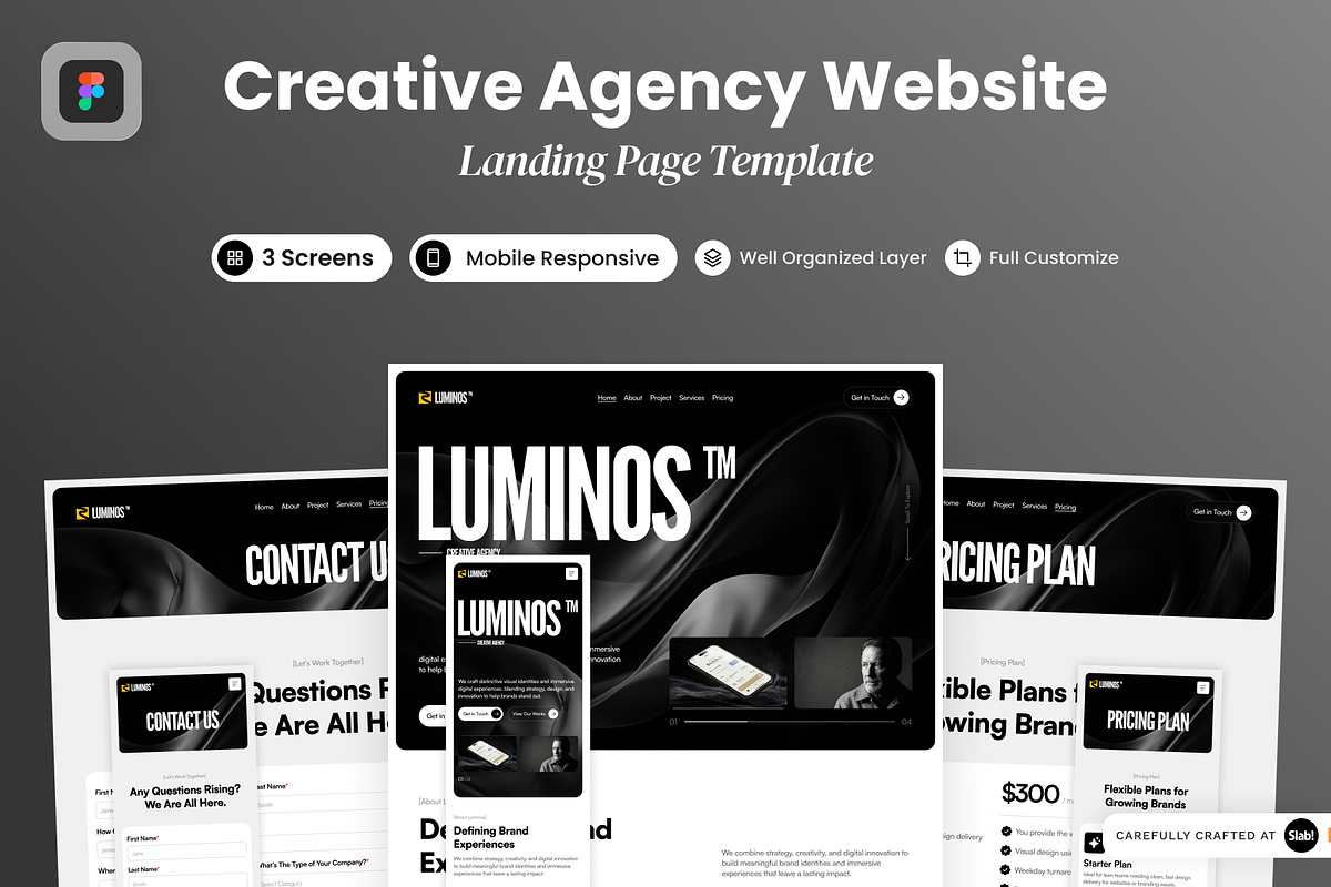 Luminos - Creative Agency Website, a Landing Page Template by SLAB! Design (Photo 1 of 5)