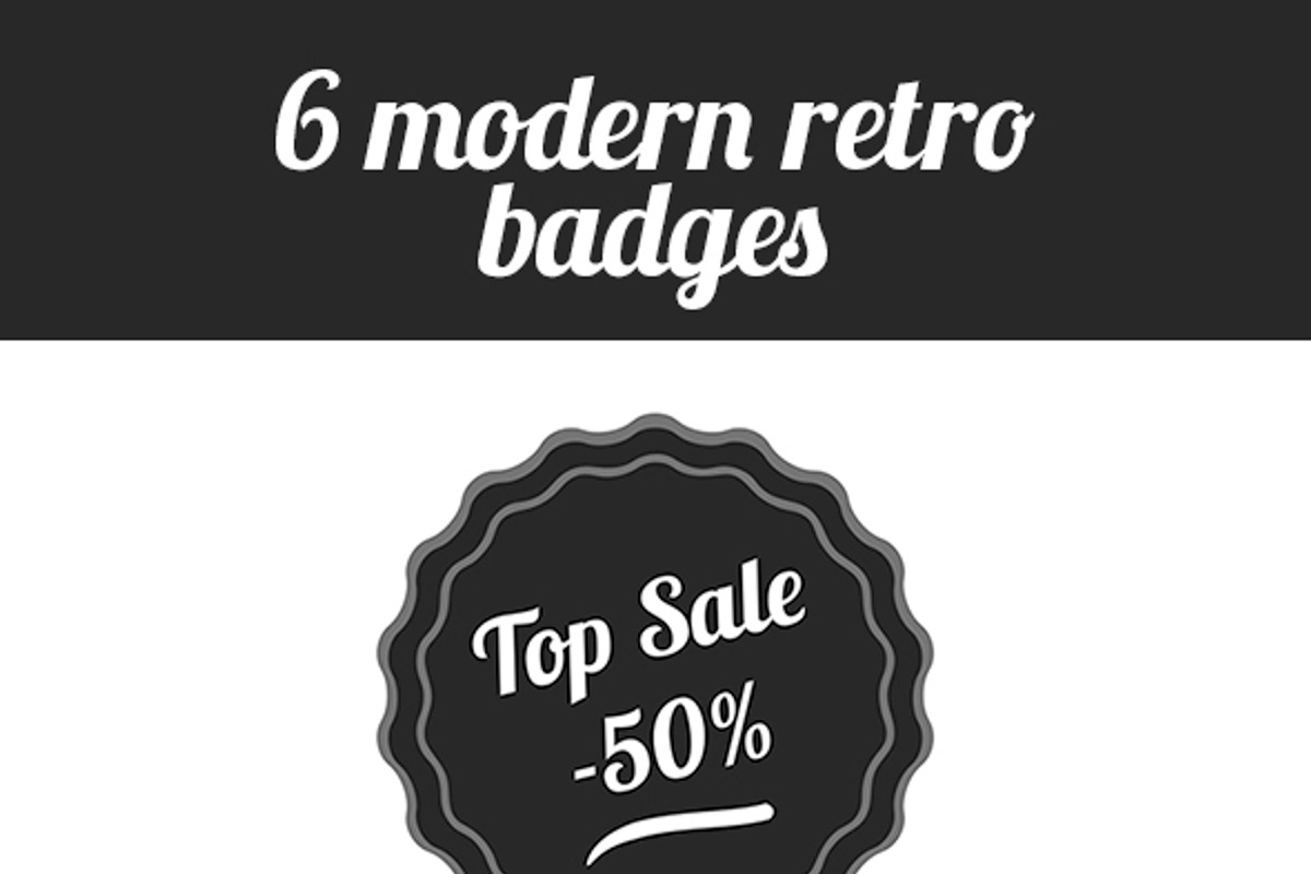 Modern Retro/Vintage Badges Set