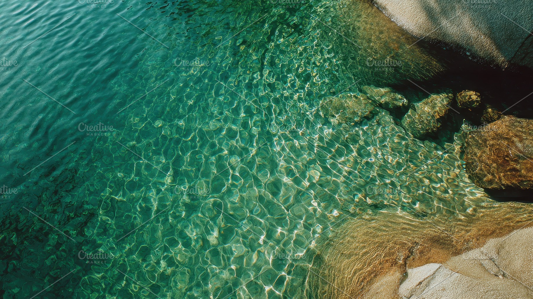 Clear water flows over rocks, a Photo by Pavel_design