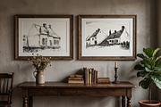Vintage Van Gogh Cottages Set, a Decorative Illustration by Pink_bloom (Thumbnail 4 of 5)