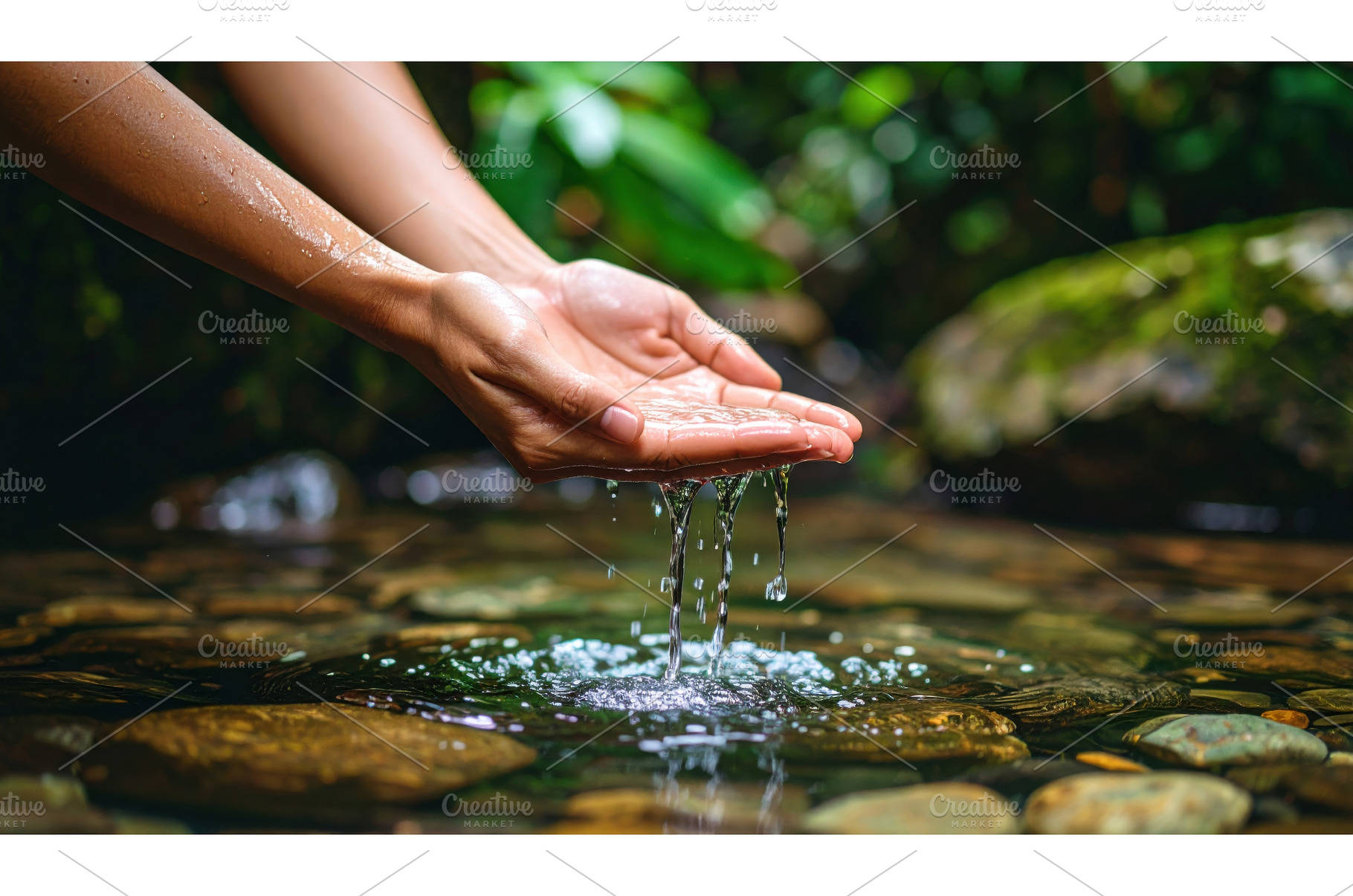 Hands cupping crystal clear stream, an Animal Photo by Igor Tichonow