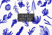 Blue Inky Watercolour Flowers, an Illustration by Pixafied (Thumbnail 1 of 3)