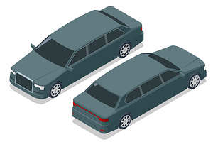 Isometric limousine car, luxury, a Transportation Illustration by Golden Sikorka