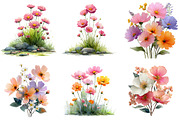 Whimsical Flowers Spring Clipart, an Illustration by DreamArtGraphic (Thumbnail 4 of 4)