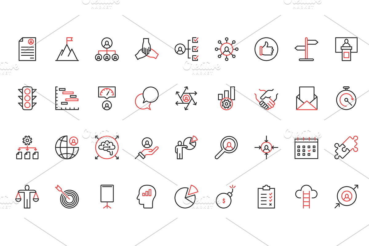 Business management human icons, a Person Illustration by Lemberg Vector