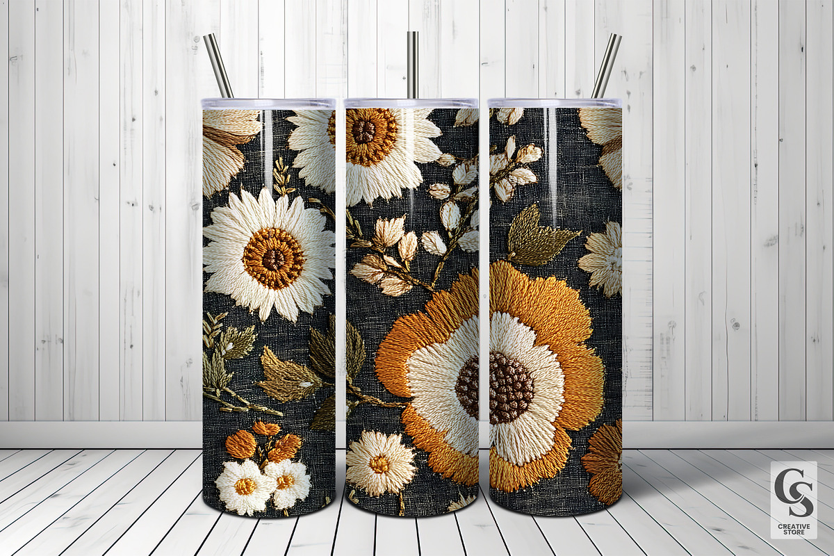 Retro Flower Embroidery Pattern, a Pattern Graphic by Creative Store (Photo 5 of 5)