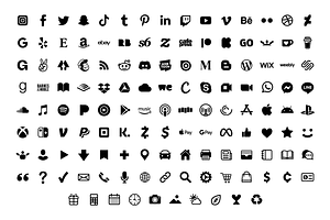 White Circle Social Media Icons Set