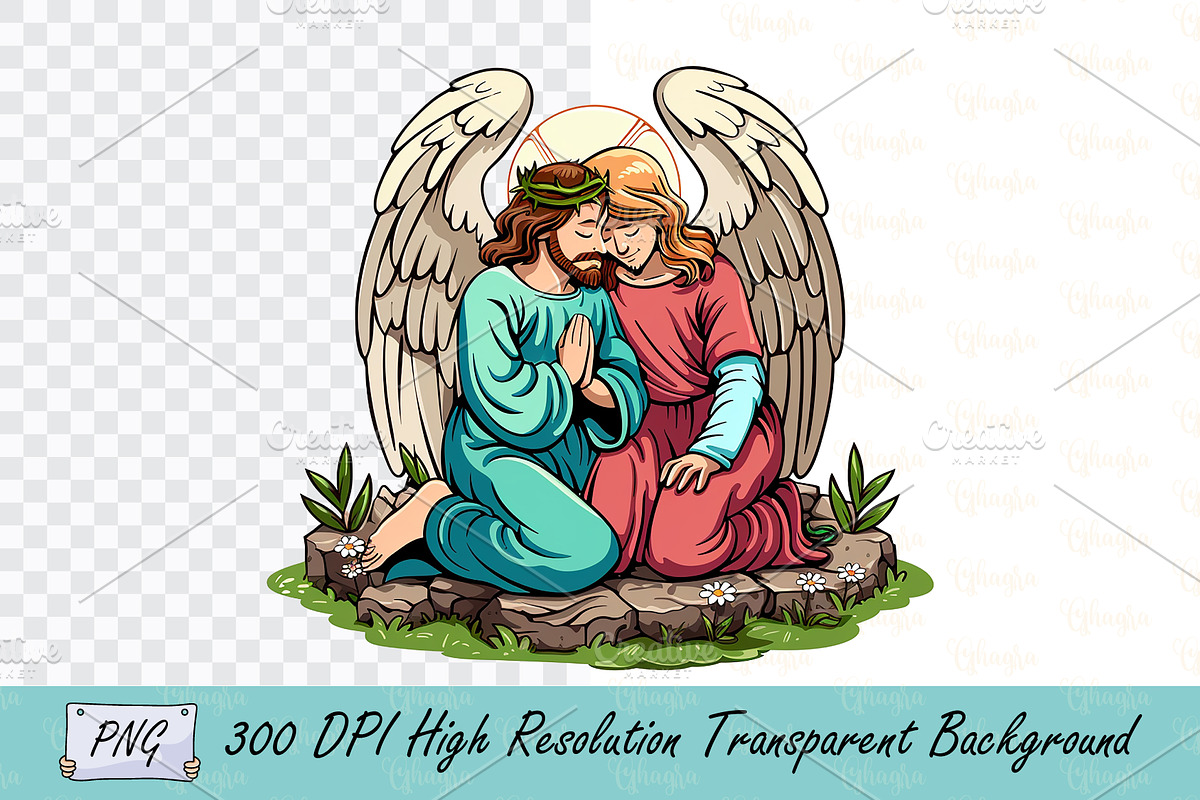 Jesus and Angel Spiritual Artwork, an Object Illustration by Ghagra (Photo 1 of 3)