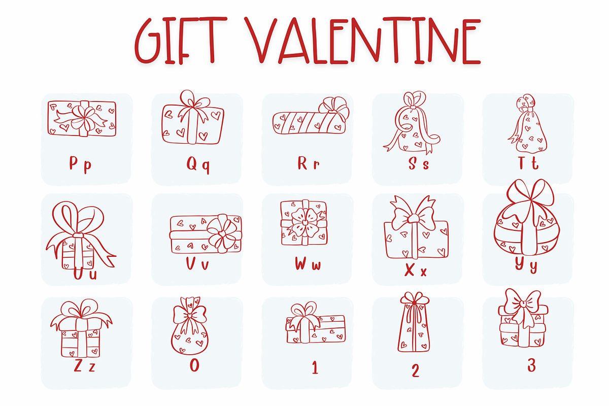 Gift Valentine | Symbols Fonts, a Symbol Font by Sirinart (Photo 3 of 7)