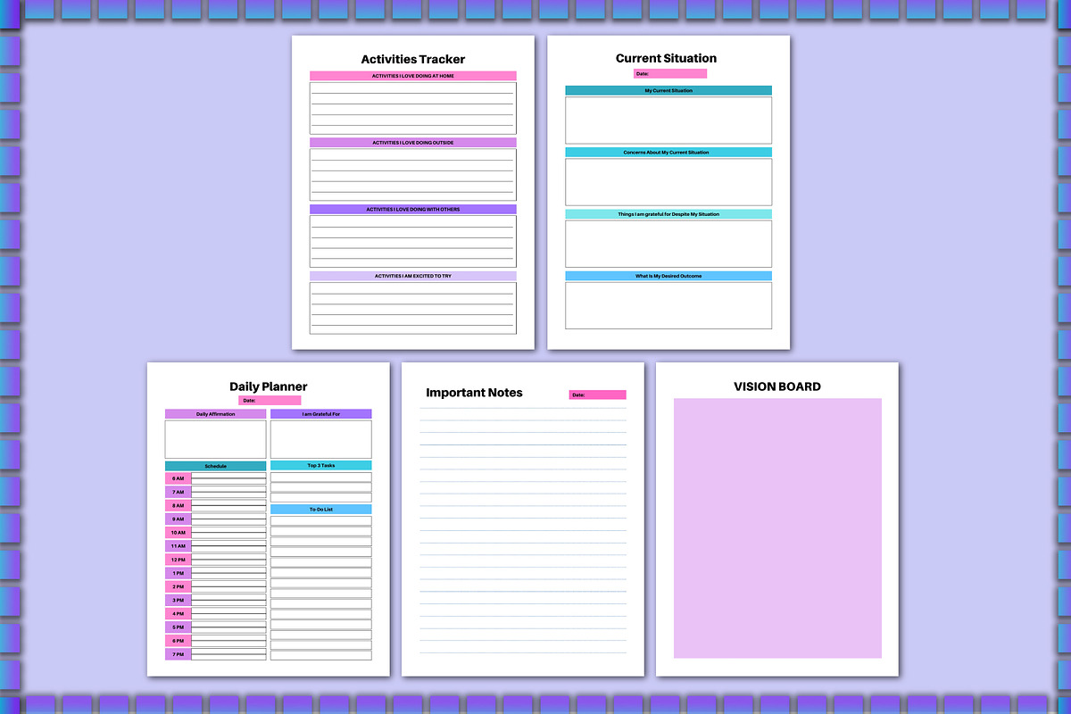 Printable Depression Workbook Canva