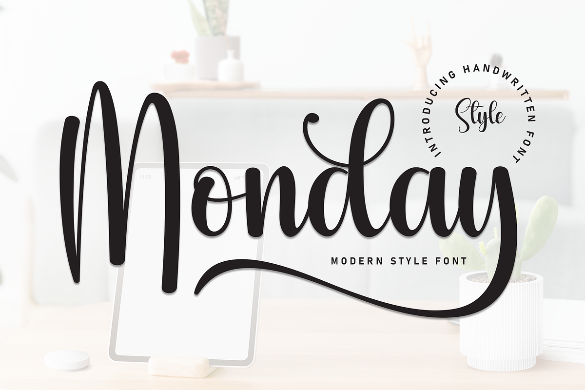 Monday | Script Font, a Handwritten Font by Scratchones (Photo 1 of 9)