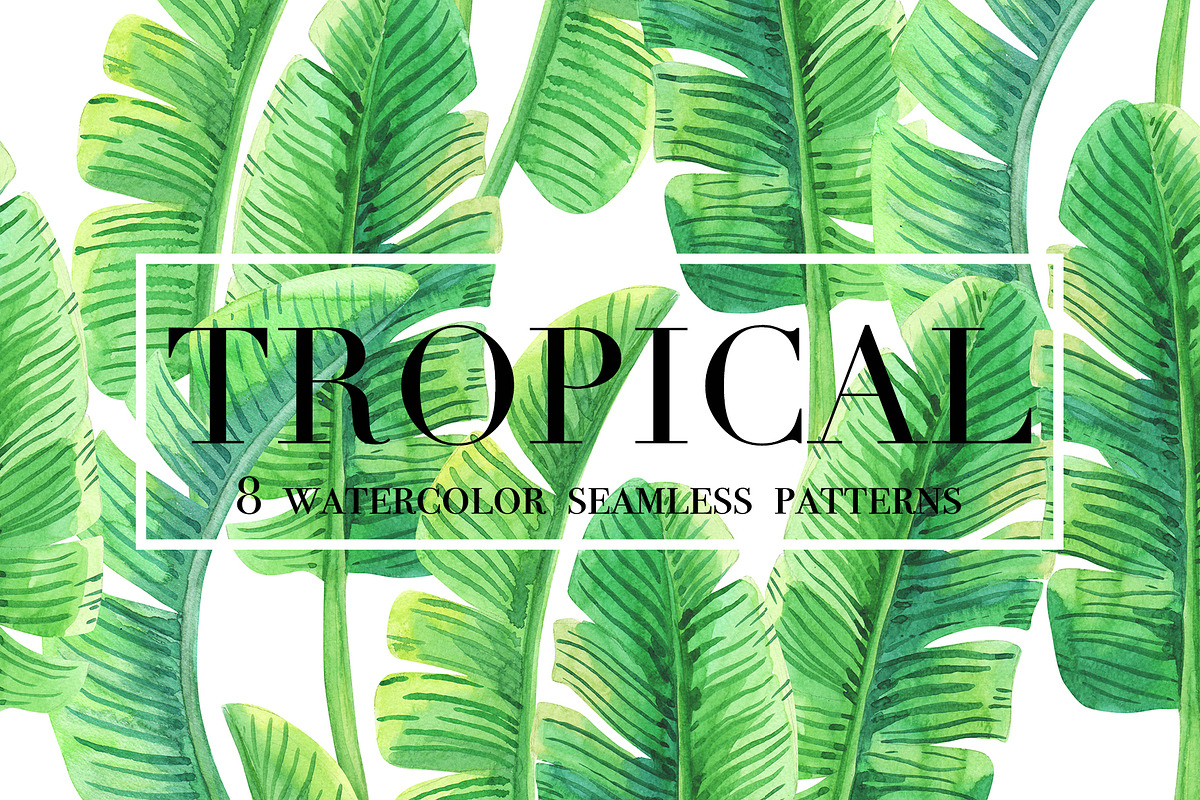 Tropical. Watercolor patterns., a Pattern Graphic by Anyuka (Photo 1 of 10)