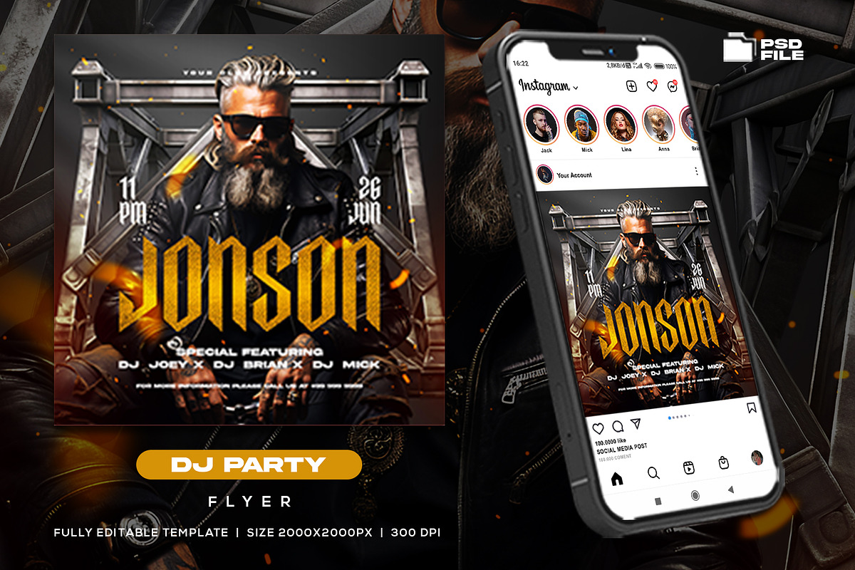 Dj Party Night Flyer Template, a Flyer Template by Rmbimo