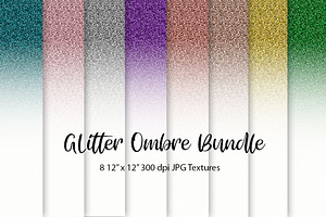 Glitter Ombre Paper Textures Bundle