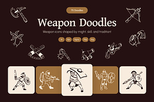 Weapon Drawing Art Set, an Outline Icon by Vectors Market