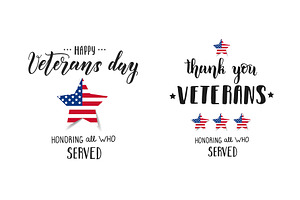 Happy Veterans Day lettering.