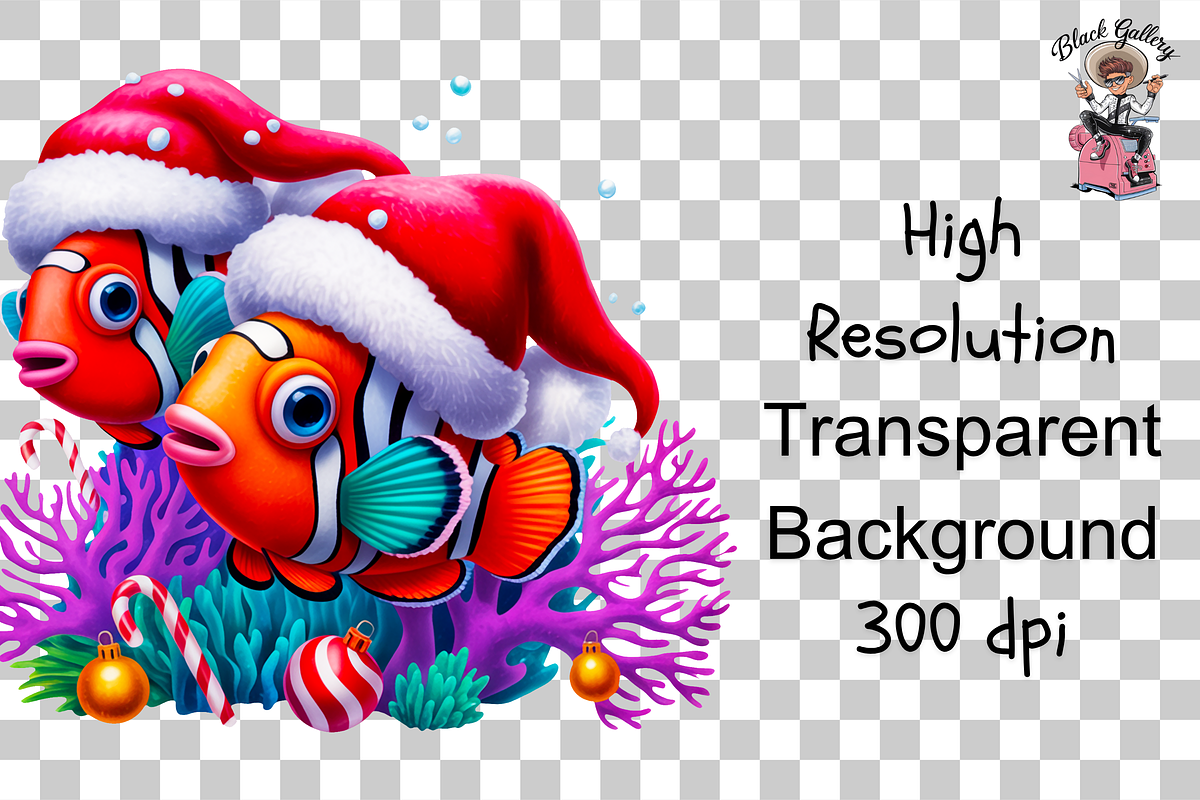 Christmas Fish PNG Bundle, a Graphic by Clipart Studio (Photo 11 of 11)