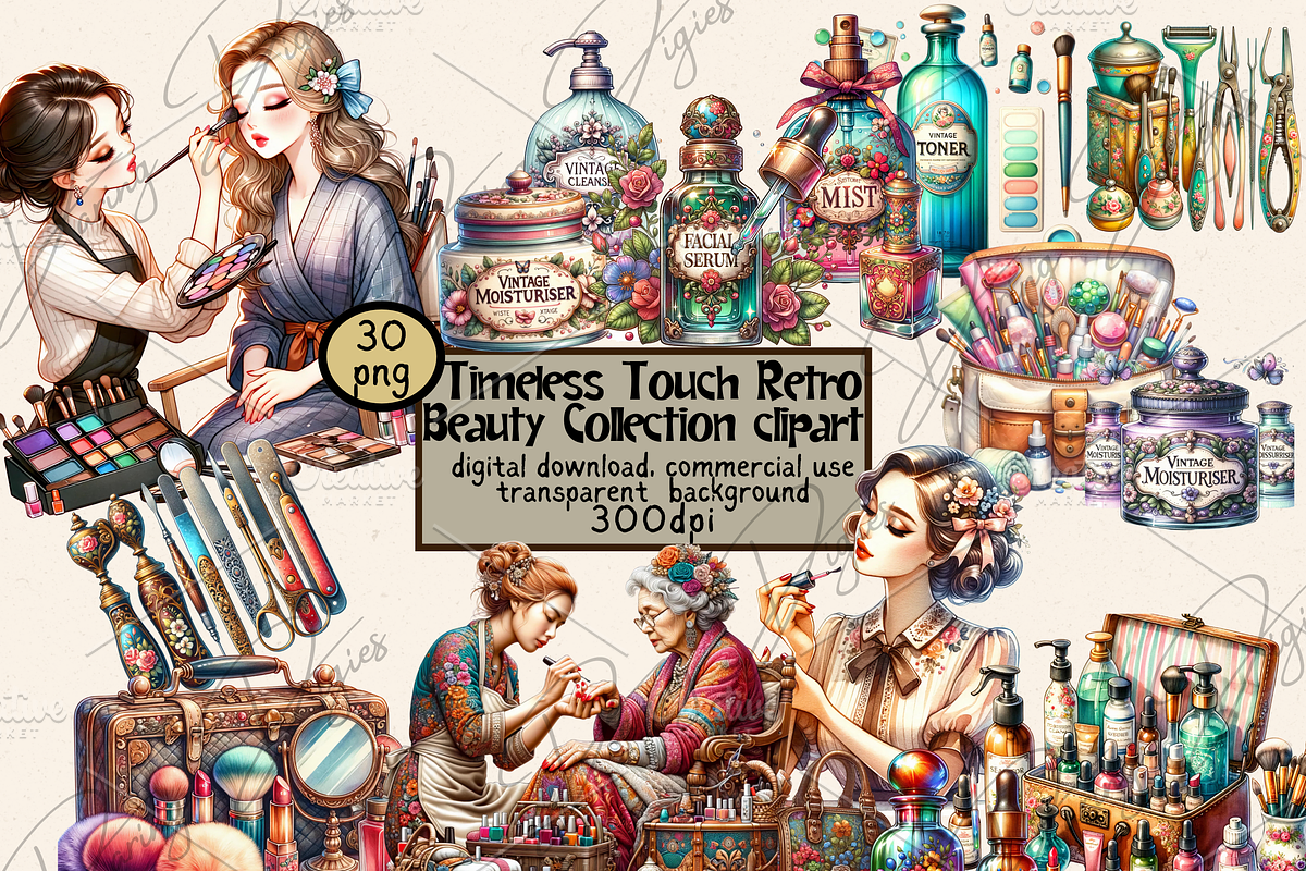 ESTHETICIAN BEAUTICIAN CLIPART PACK, a Person Illustration by Daring Digies (Photo 1 of 6)
