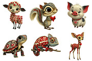 Whimsical Valentine Baby Animals, an Illustration by DreamArtGraphic (Thumbnail 3 of 4)