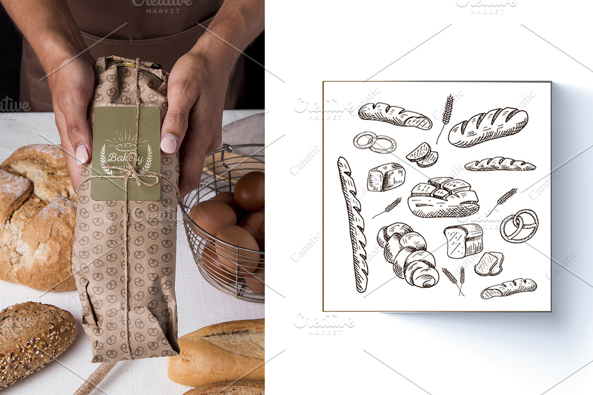 Bread. Sketches and patterns, an Object Graphic by Canatic (Photo 8 of 8)