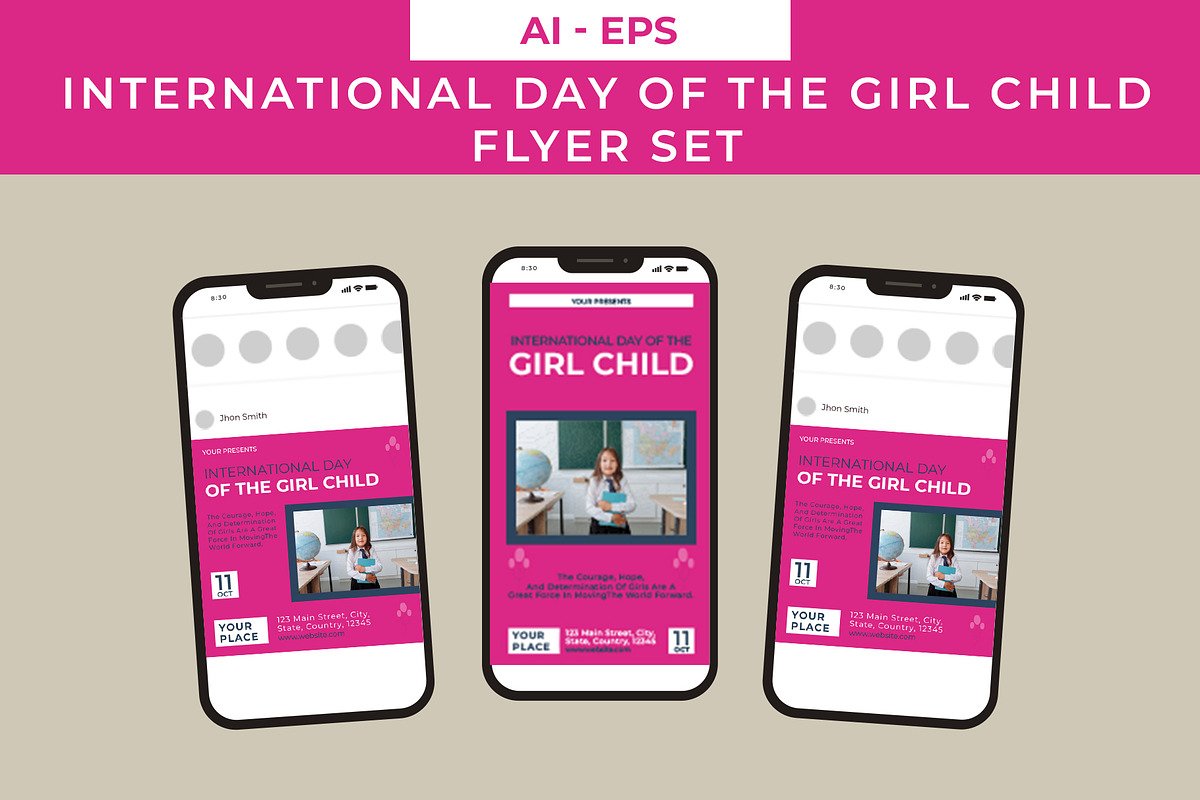 Girl Child Flyer Set Design, a Flyer Template by Lakhan1998 (Photo 2 of 2)