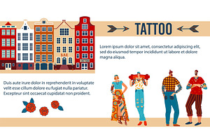 Tattoo People Vector Illustration