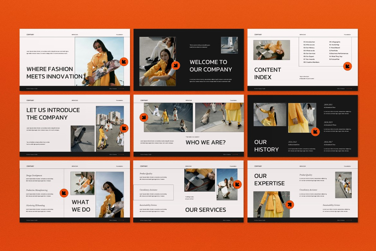Company Profile Fashion Google Slide, a Presentation Template by graphicook (Photo 3 of 8)