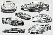 Supercars Sports Car Clipart Pack, a Sport Illustration by Doggy Days (Thumbnail 1 of 8)
