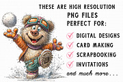 Funny Winter Bear Clipart, an Illustration by Libby Wishes (Thumbnail 4 of 7)
