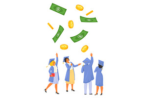 Graduated students of business, an Education Illustration by SiberianArt