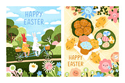 Cute Happy Easter card designs set, a Seasonal Illustration by Good Studio (Thumbnail 2 of 5)