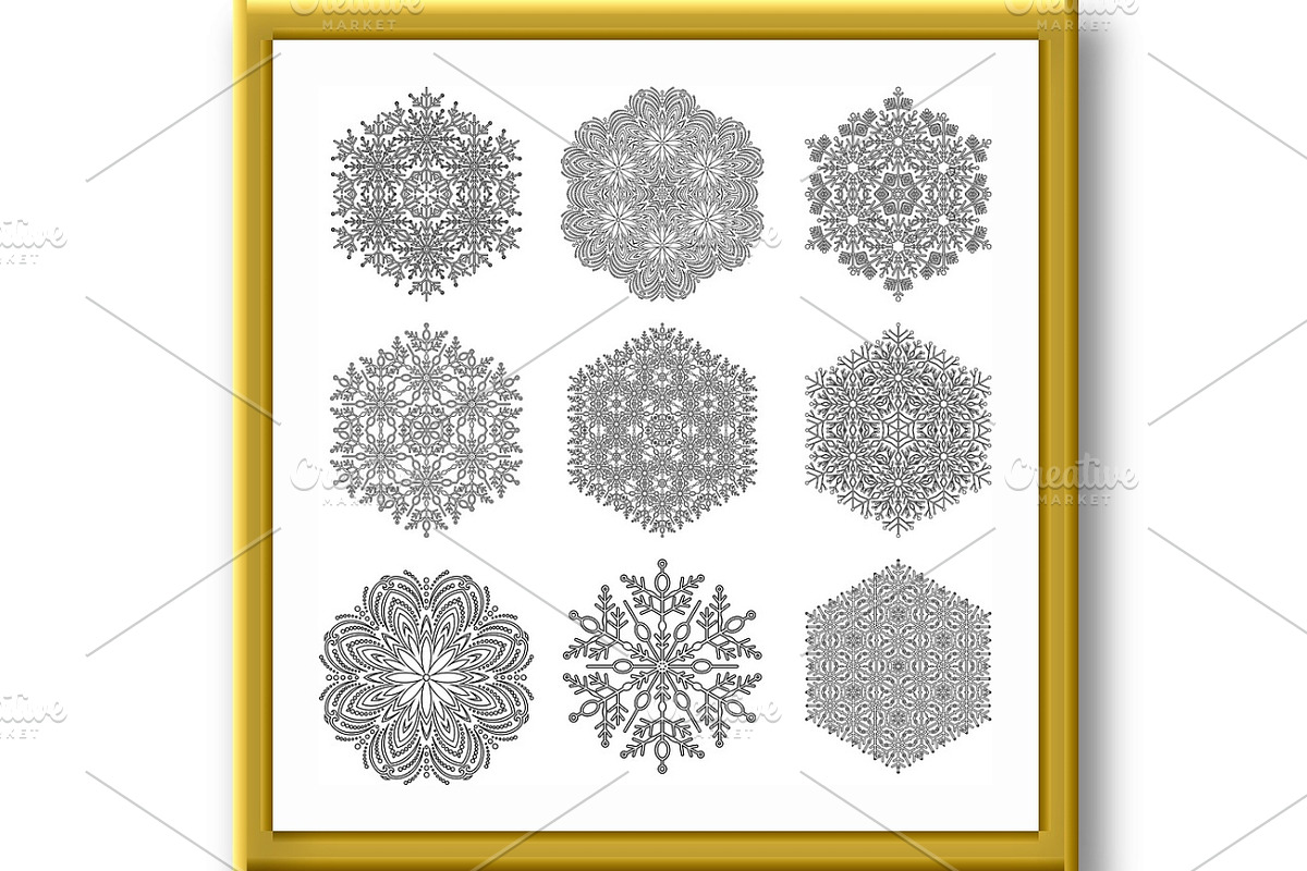 Set of Vector Snowflakes, a Decorative Illustration by FineArtStudio (Photo 2 of 3)
