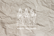 Holy Night Nativity Scene Line Art, a Seasonal Illustration by Blumensdiary (Thumbnail 7 of 7)