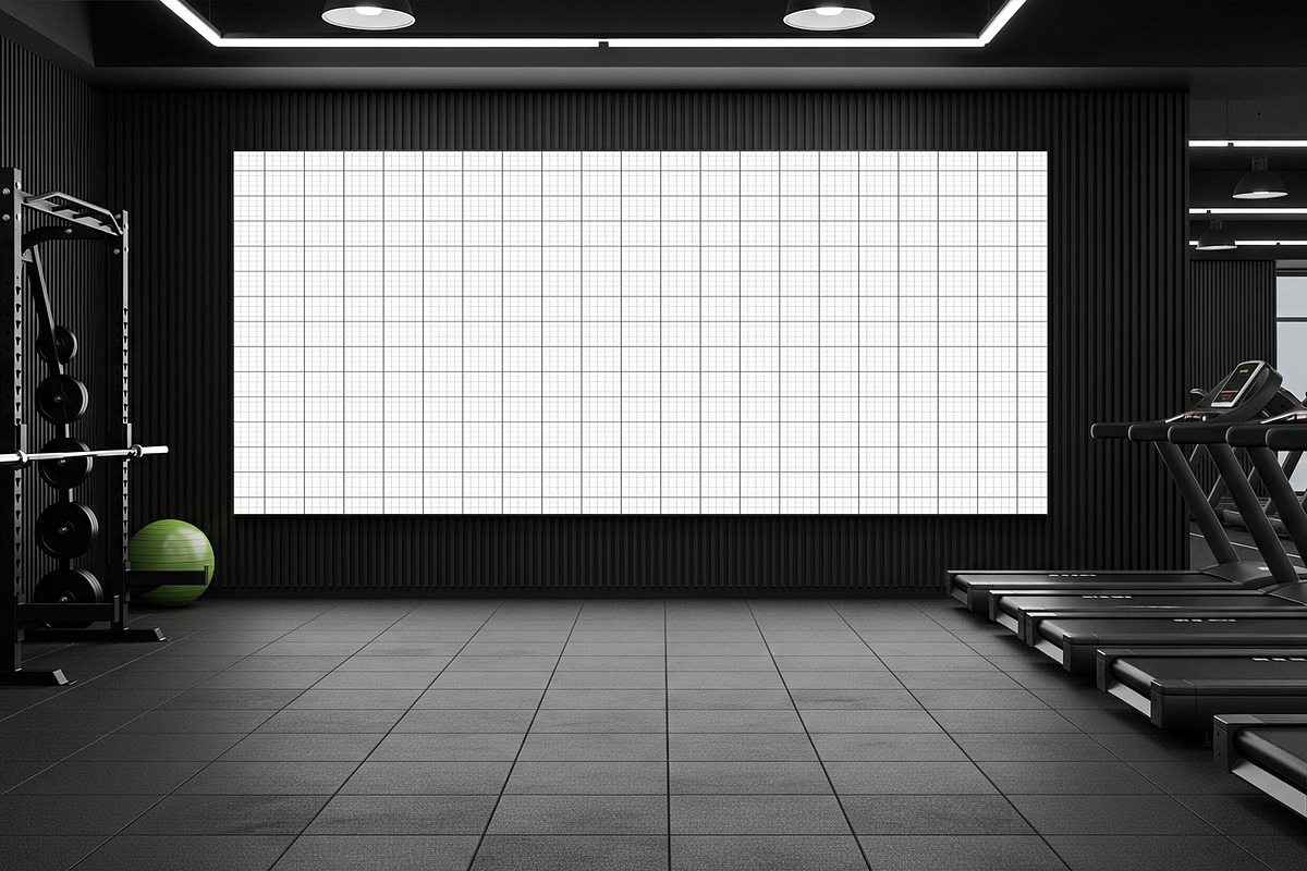 Wide Gym Wall Poster Mockup, an Advertising Mockup by graphypix (Photo 3 of 4)