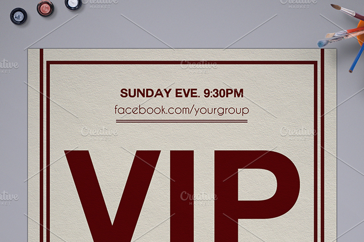 Multipurpose Retro VIP Pass Card 01, a Card Template by Tzochko (Photo 3 of 5)
