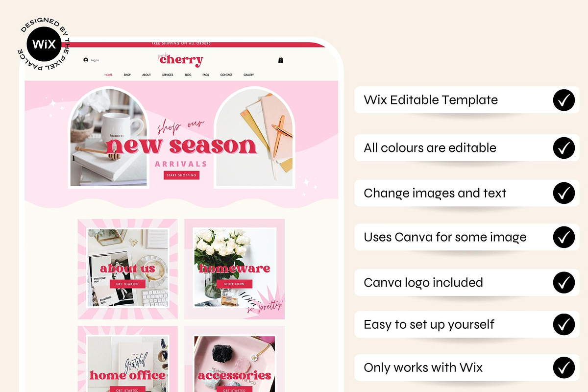 Wix Template Pink Cherry, a Wix Template by The Pixel Palace (Photo 2 of 9)