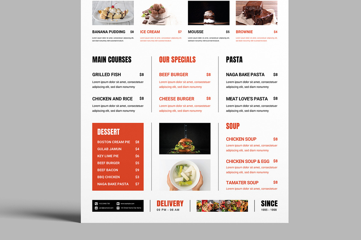 Minimalist Food Menu Template preview 5